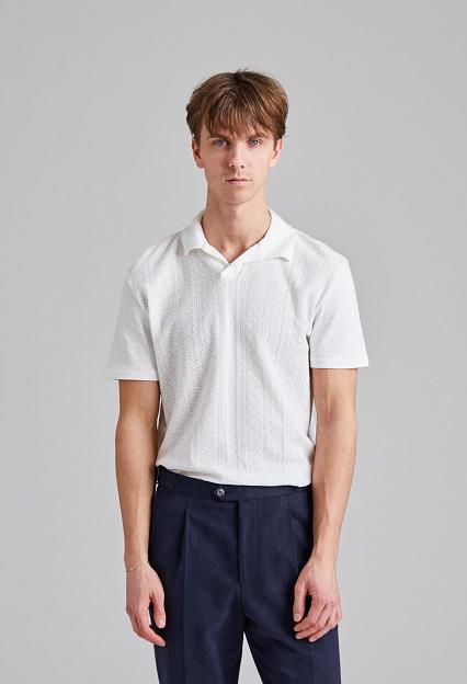 Oscar Jacobson Connor Structured Poloshirt Snow White
