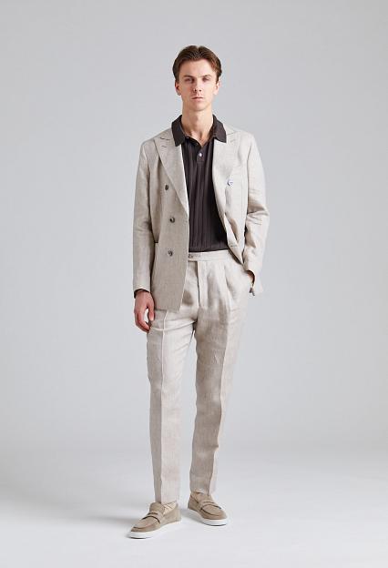 Oscar Jacobson Farris Patch Delon Suit Trench Beige