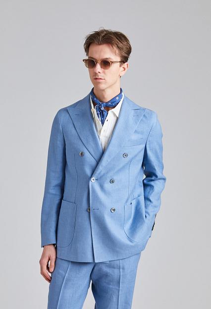 Oscar Jacobson Farris Patch Soft Blazer Smog Blue
