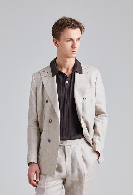 Oscar Jacobson Farris Patch Soft Blazer Trench Beige
