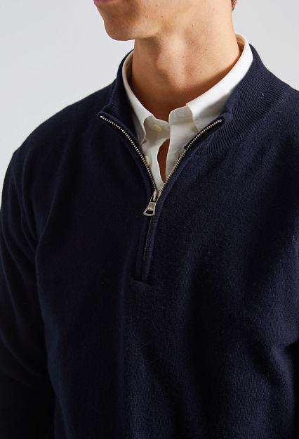 Oscar Jacobson Patton Half Zip Navy