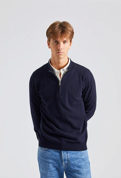 Oscar Jacobson Patton Half Zip Navy