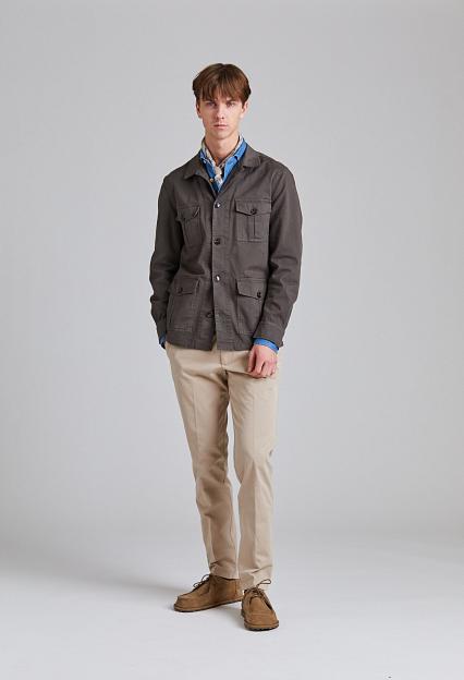 Oscar Jacobson Safari Shirt Jacket Army Green