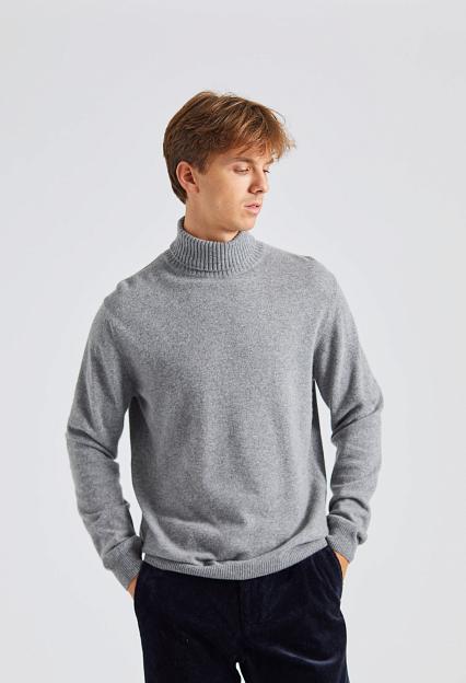 Oscar Jacobson Salim Rollneck Grey Melange