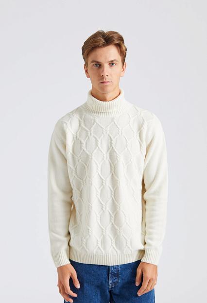 Oscar Jacobson Salomon Rollneck White Shell