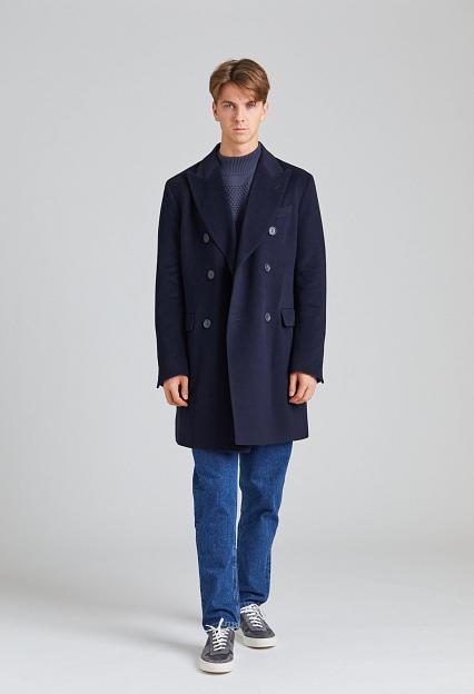 Oscar Jacobson Silvain DB Coat Navy