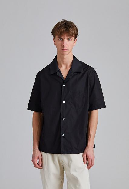 OUR LEGACY Heusen Shirt Shortsleeve Black All Day Poplin