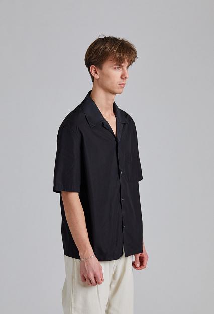 OUR LEGACY Heusen Shirt Shortsleeve Black All Day Poplin