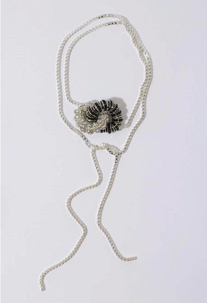PEARL OCTOPUSS.Y Knot Box Chain Tie Black/Silver