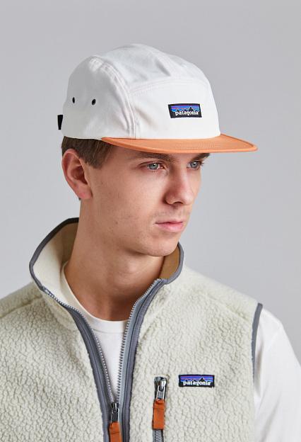 Patagonia P-6 Label Maclure Hat Birch White w/Rock Melon