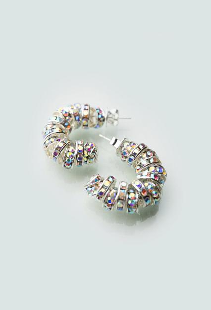 Pearl Octopuss.y Mini Diamond Hoops Silver