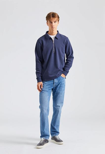 SUNSPEL Zip Polo Sweatshirt Navy