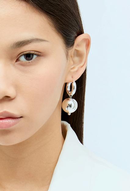 PEARL OCTOPUSS.Y Silver Sphere Hoops