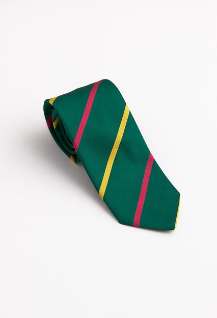 Drakes Double Bar Stripe Mogador Tie Green