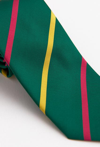 Drakes Double Bar Stripe Mogador Tie Green