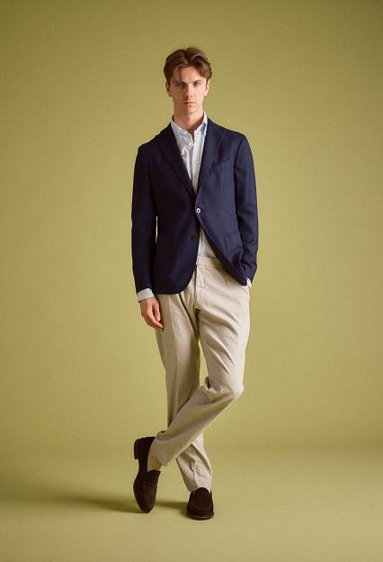 BOGLIOLI K-Jacket Wool Hopsack Navy