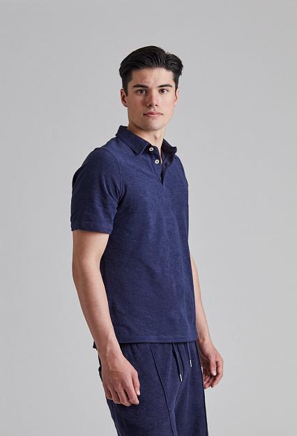 Stenströms Terry Polo Shirt Blue