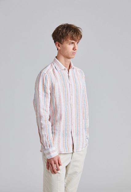 Stenströms White Striped Linen Shirt