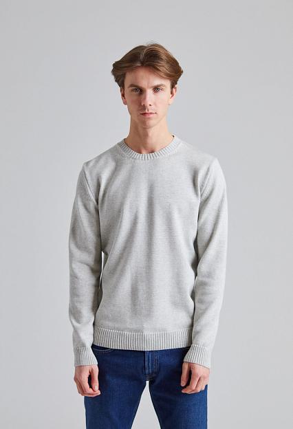 Stenströms Chunky Merino Crew Neck Lt Grey