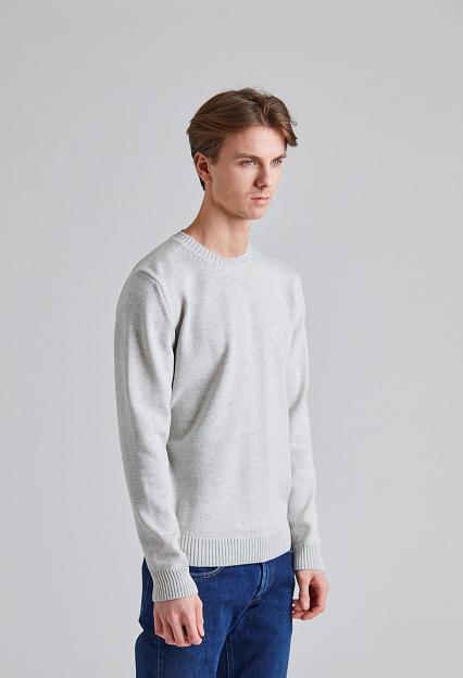 Stenströms Chunky Merino Crew Neck Lt Grey