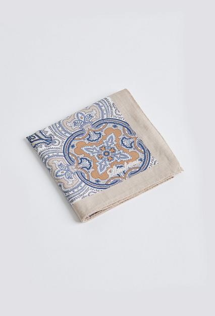Stenströms Cotton Bandana Ecru with Blue Flowers