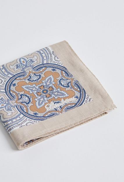 Stenströms Cotton Bandana Ecru with Blue Flowers