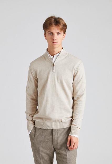 Stenströms Merino Half Zip Light Beige