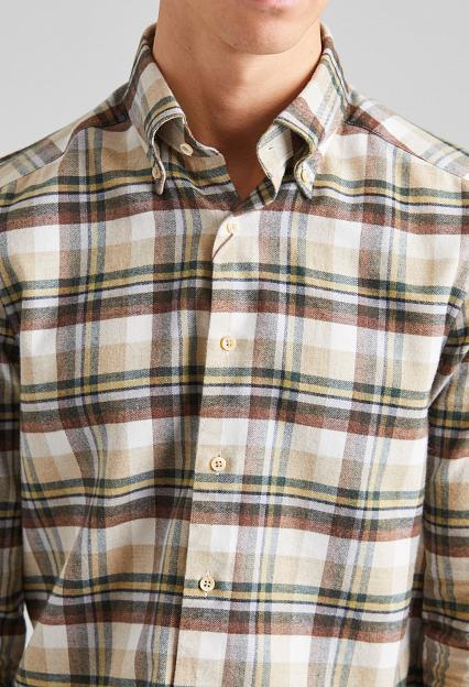 Stenströms Slimline Flannel Green Check