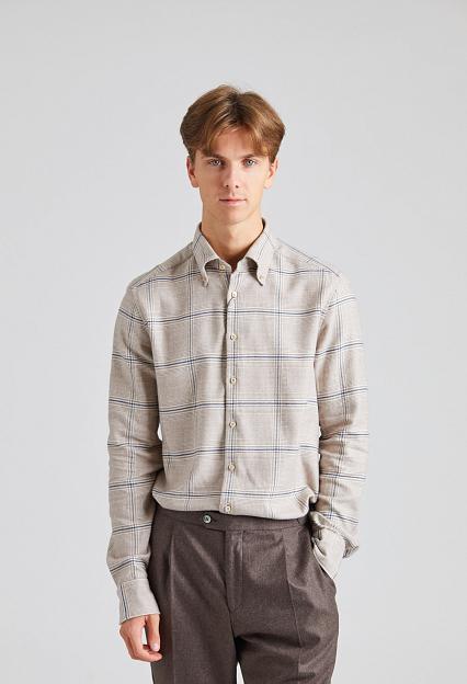 Stenströms Slimline Flannel Beige Check