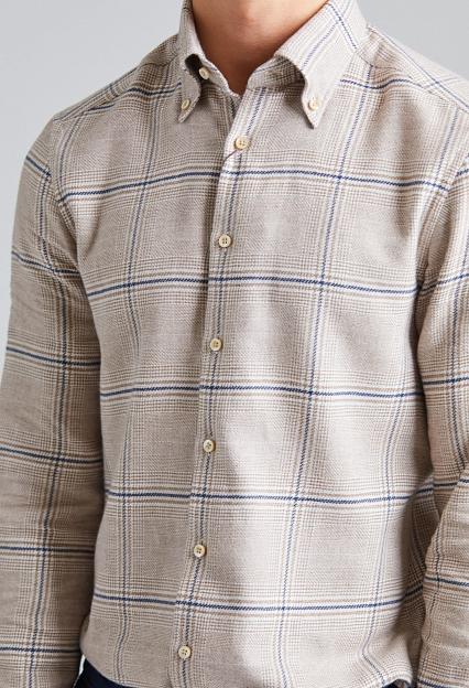 Stenströms Slimline Flannel Beige Check