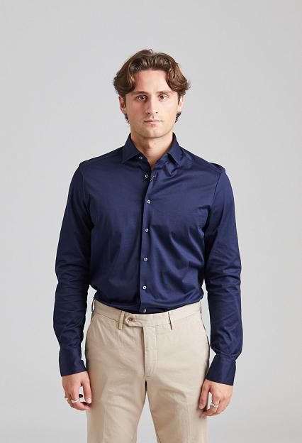 Stenströms Slimline Jersey Shirt Navy