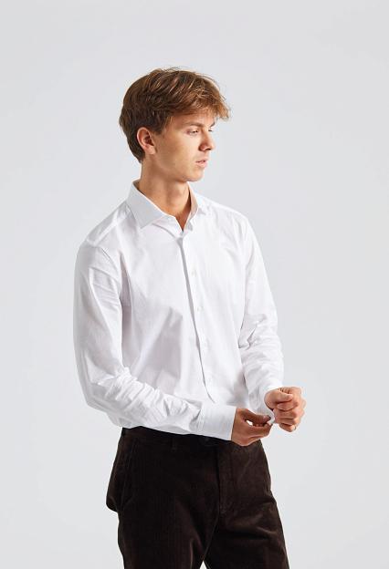 Stenströms Slimline Jersey Shirt White 