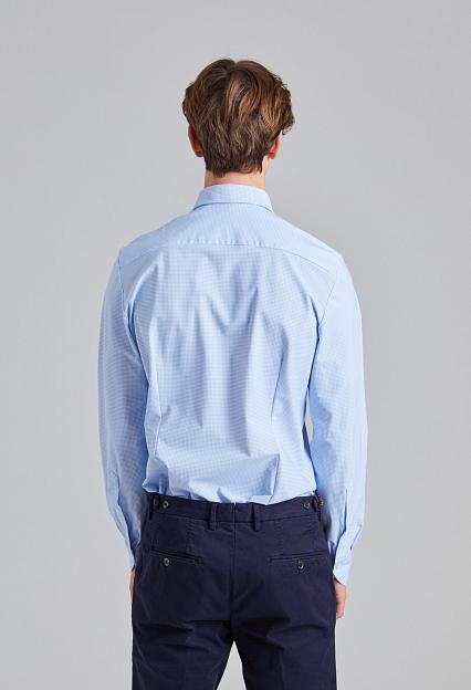 Stenströms Jersey Shirt LIght Blue Check
