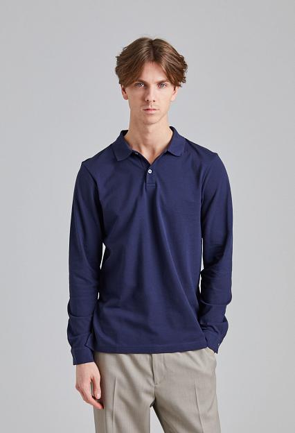 SUNSPEL LS Pique Polo Shirt Navy