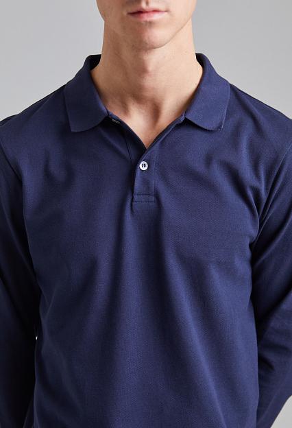 SUNSPEL LS Pique Polo Shirt Navy