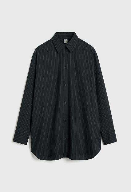 Toteme Relaxed Pinstriped Shirt Navy