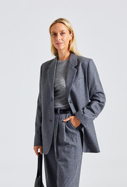 Toteme Tailored Double Pleated Suit Grey Melange