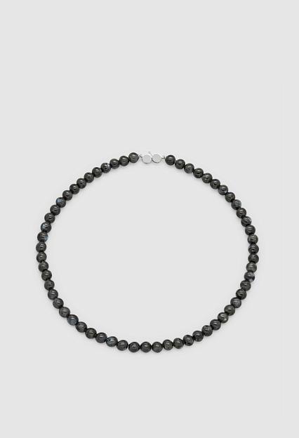 Tom Wood Cove Necklace Black Larvikite