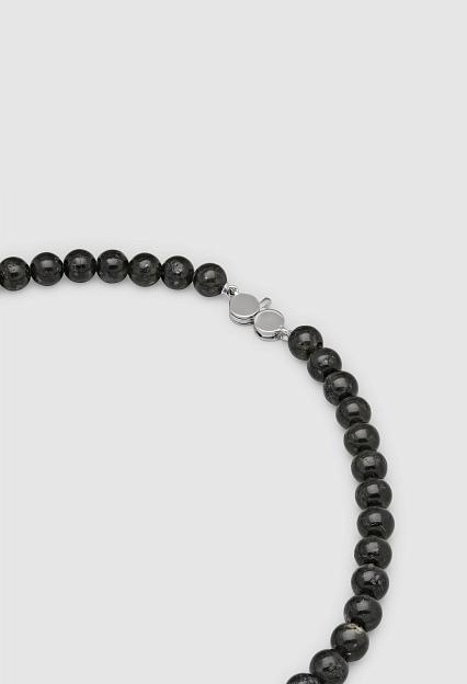 Tom Wood Cove Necklace Black Larvikite