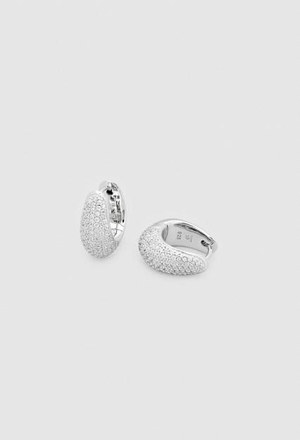 Tom Wood Ice Hoop Small Pave Silver