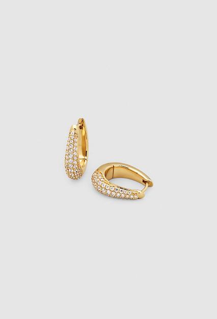 Tom Wood Liz Hoop Pave Gold