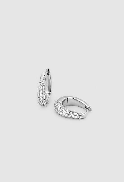 Tom Wood Liz Hoop Pave Silver