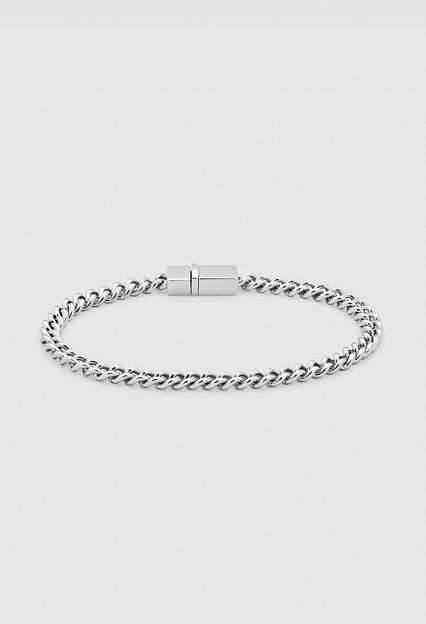 Tom Wood Rounded Curb Bracelet Thick Silver 7,7 Inches