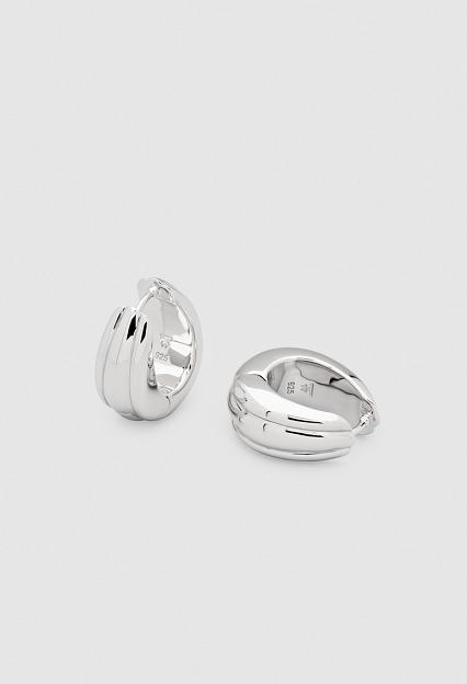 Tom Wood Ice Hoop Medium Line Silver
