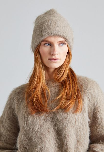 Toteme Alpaca Knit Beanie Truffle Melange