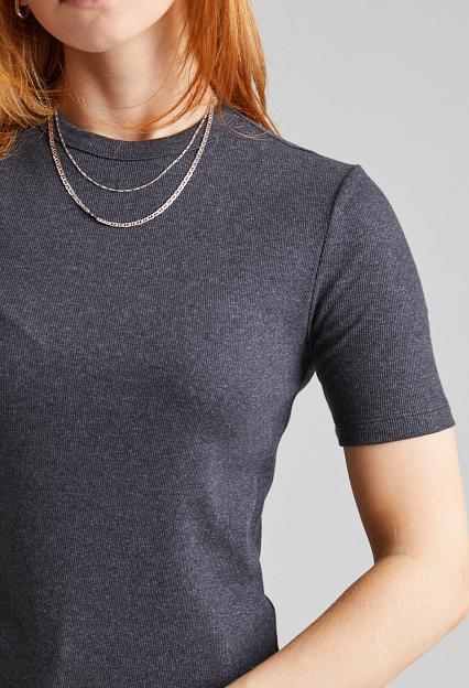 Toteme Classic Rib Tee Charcoal Melange 