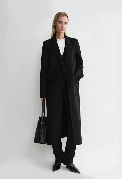 Toteme Classic Doublé Coat Black