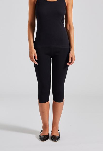 Toteme Cropped Compact Knit Leggings Black