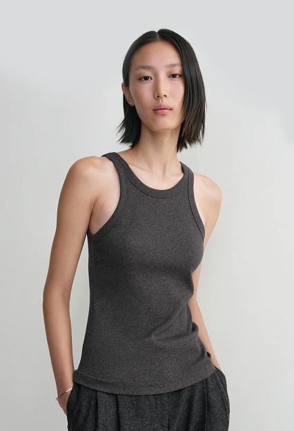 Toteme Curved Rib Tank Charcoal Melange