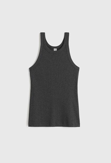 Toteme Curved Rib Tank Charcoal Melange